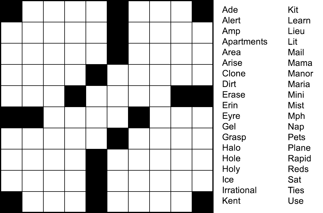 Fill-In Sample Puzzle